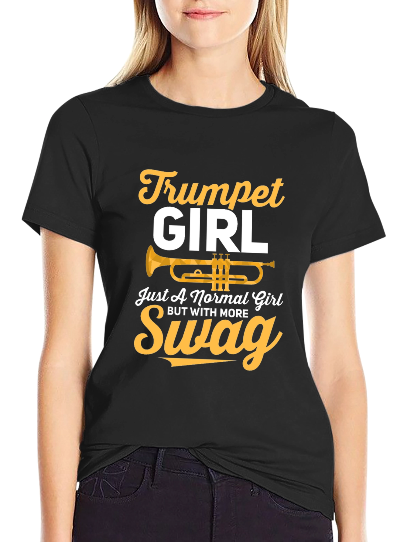 Trumpet Girl Swag Black T-Shirt