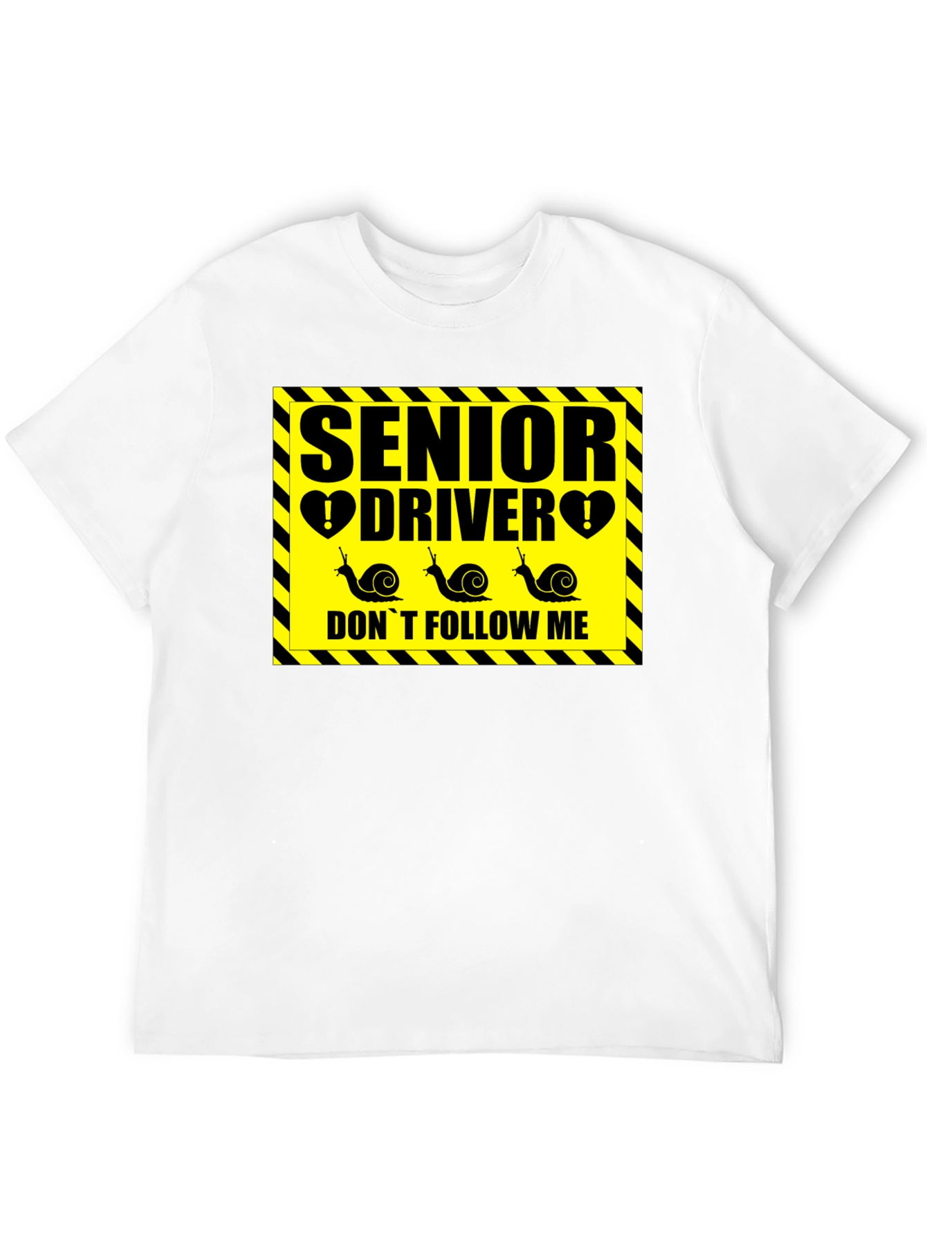 Senior Driver Funny Snail Graphic Novelty T-Shirt