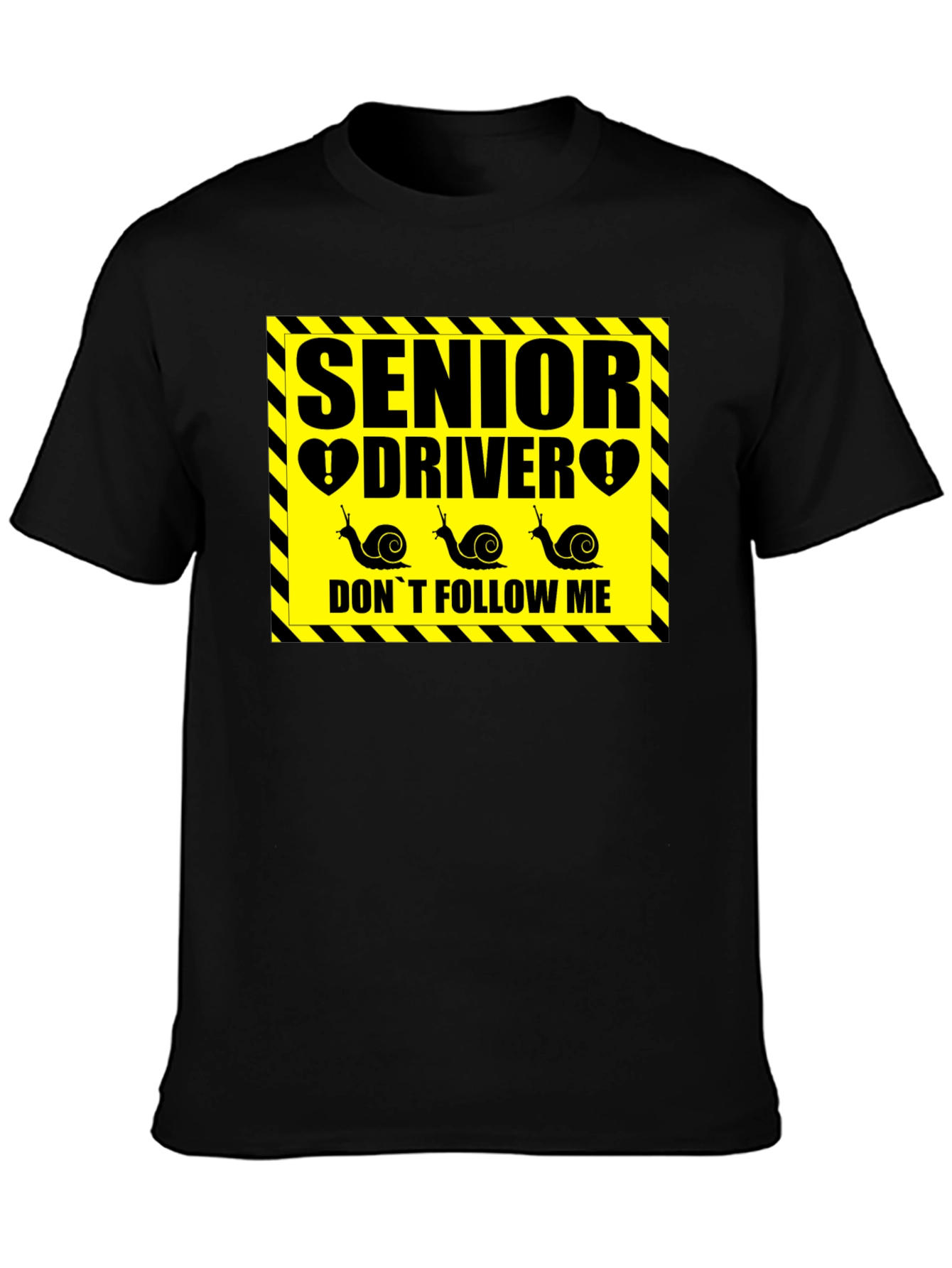 Senior Driver Funny Snail Graphic Novelty T-Shirt