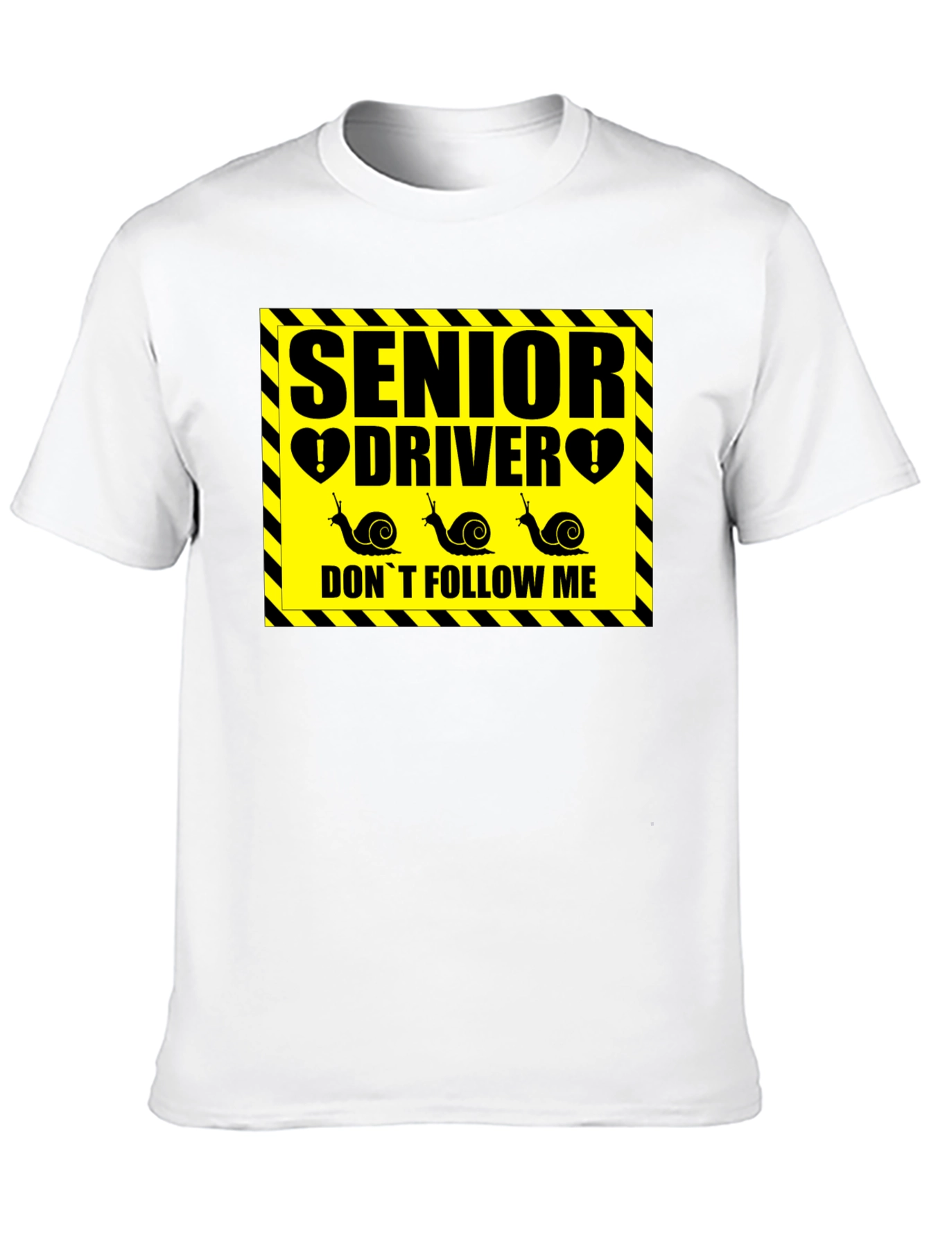 Senior Driver Funny Snail Graphic Novelty T-Shirt