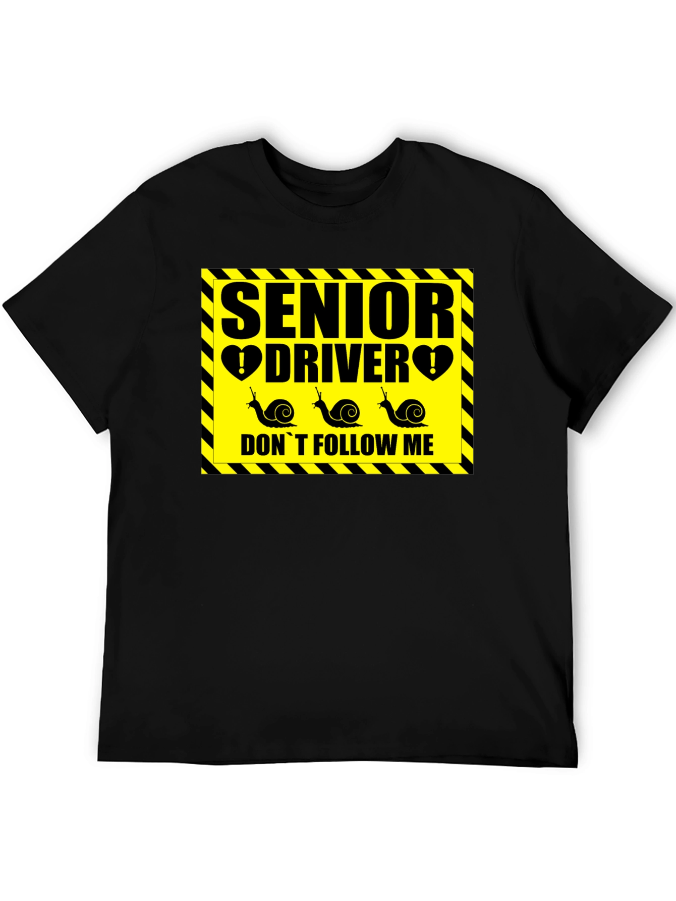 Senior Driver Funny Snail Graphic Novelty T-Shirt