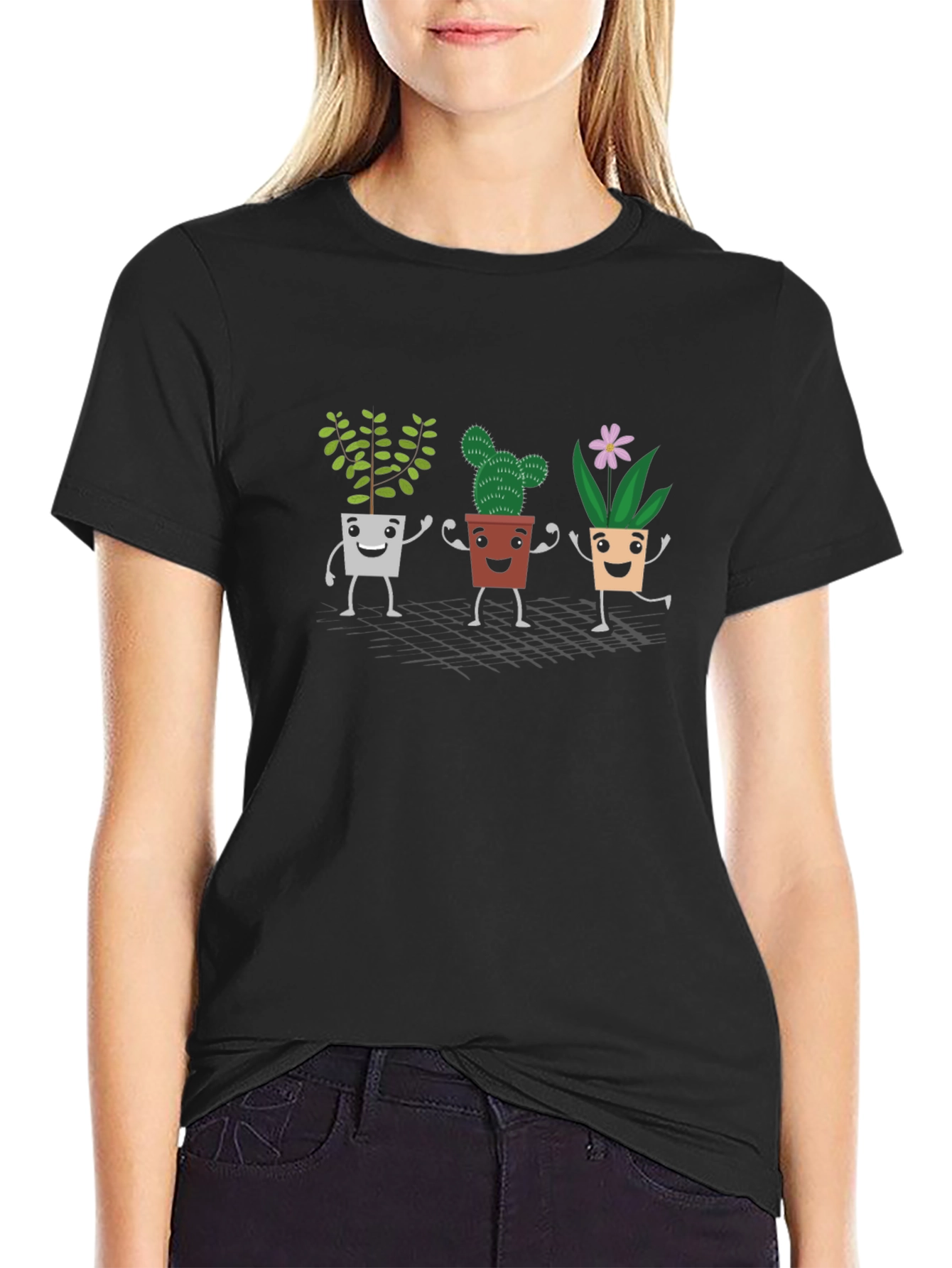 Cute Plant Pot Cartoon T-Shirt