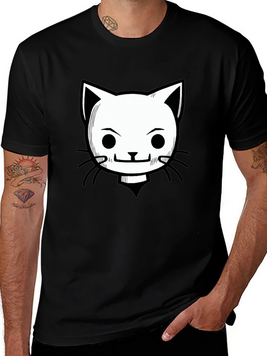 Cool Cat Graphic T-Shirt - Black Crew Neck Tee