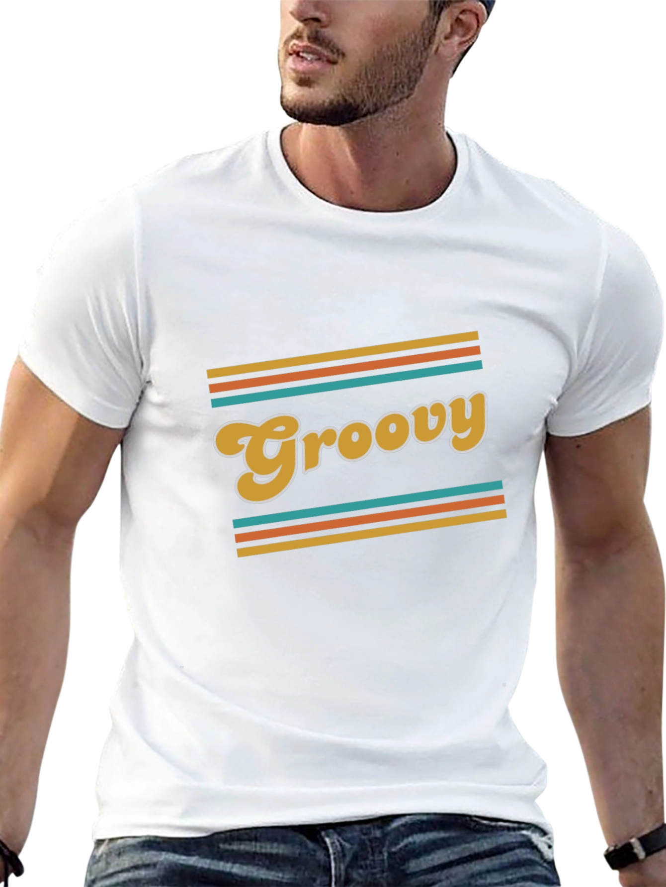 Groovy Retro Style Black T-Shirt