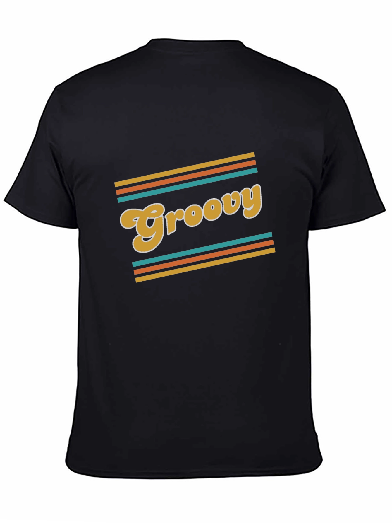 Groovy Retro Style Black T-Shirt
