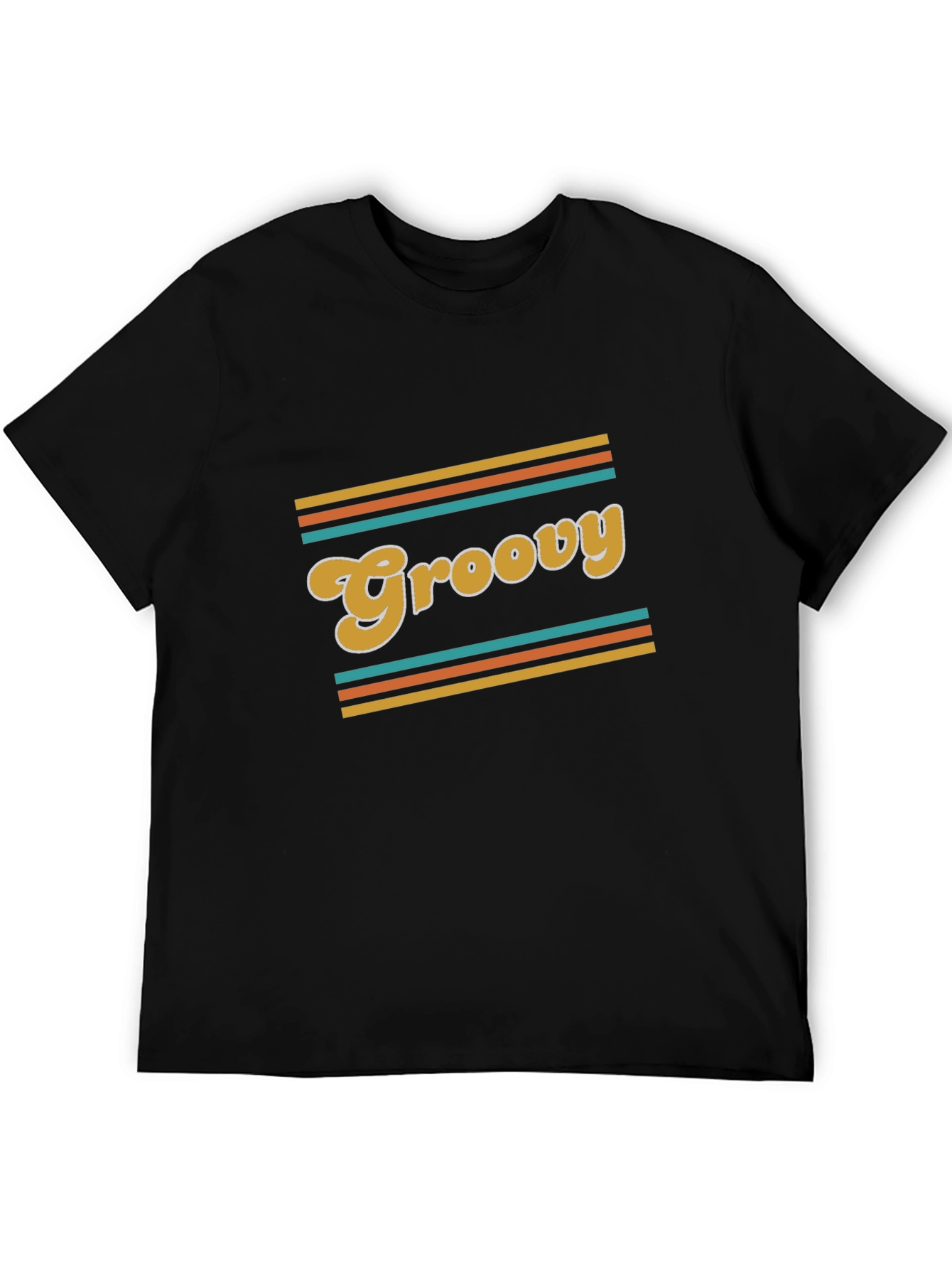 Groovy Retro Style Black T-Shirt