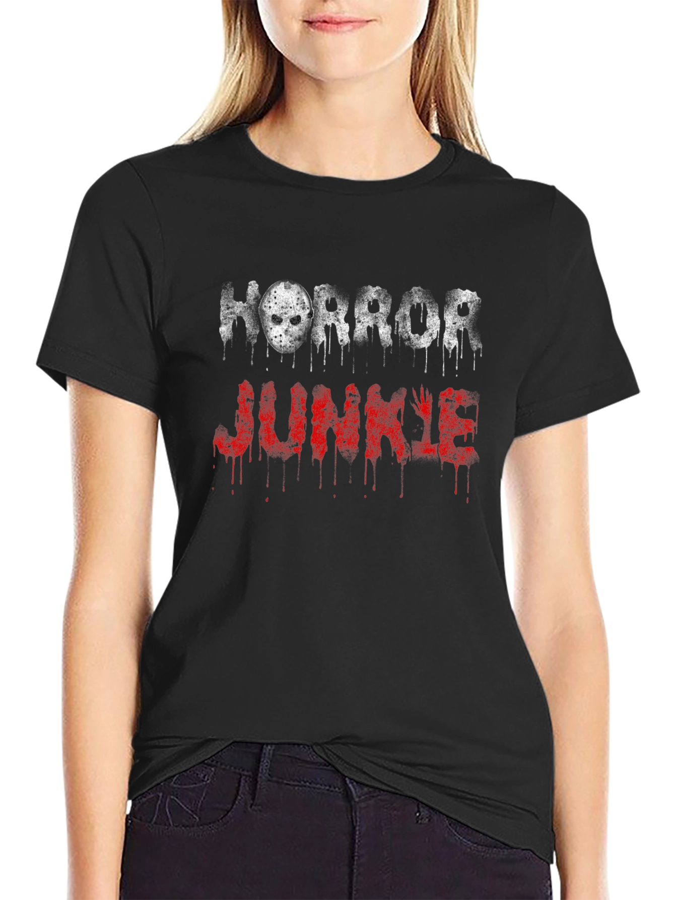 Horror Junkie Graphic Tee - Black