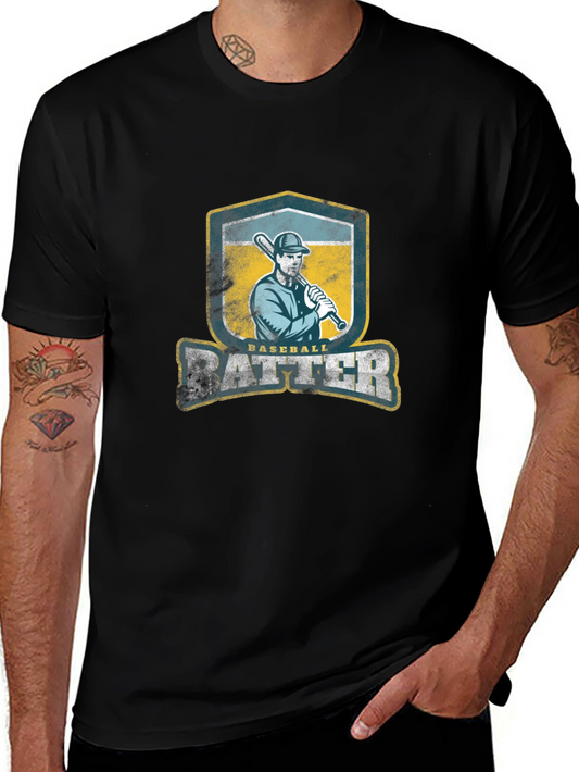 Baseball Batter Graphic T-Shirt - Vintage Style