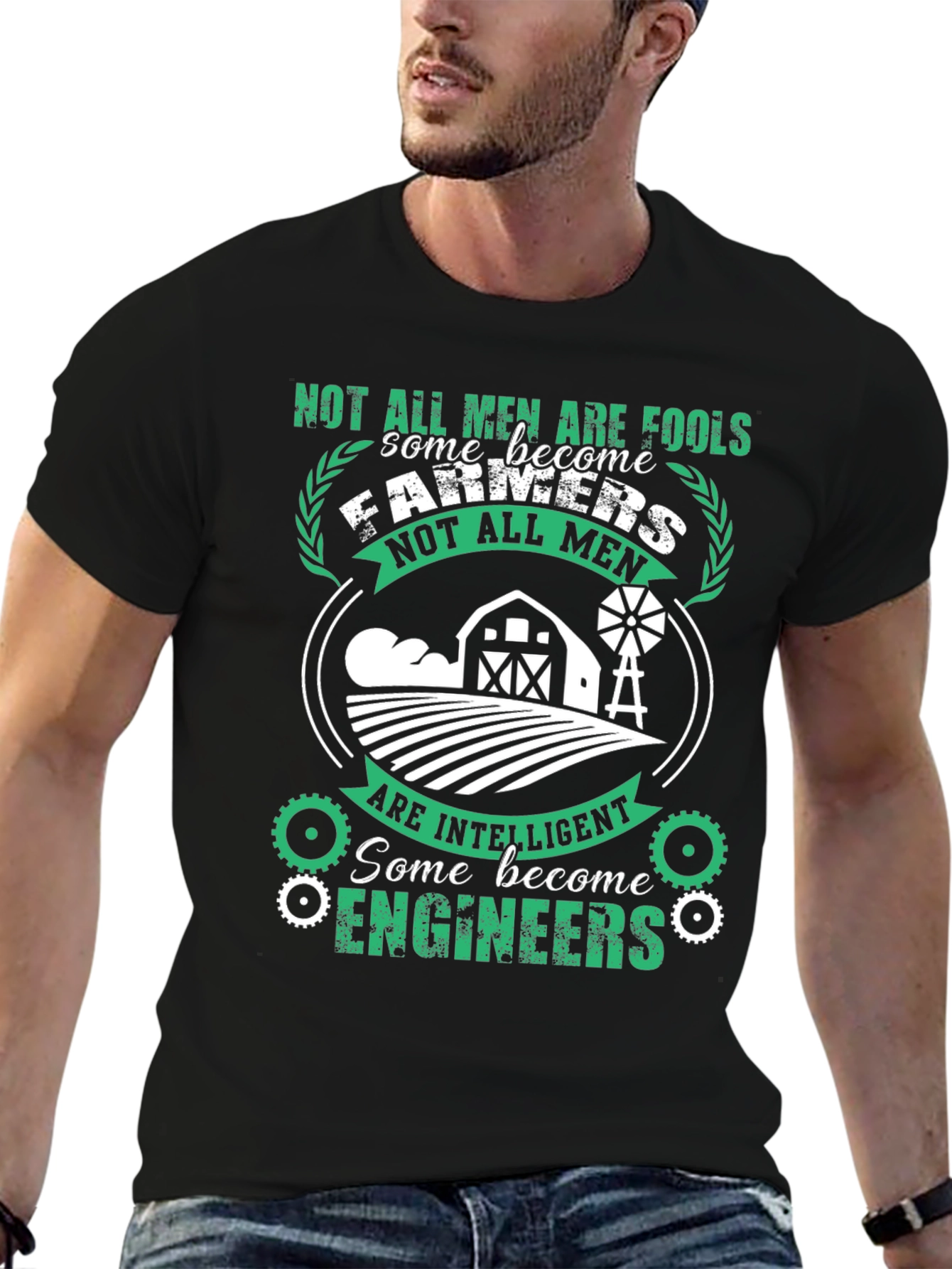Mens Farmer & Engineer T-Shirt - Intelligent Professions