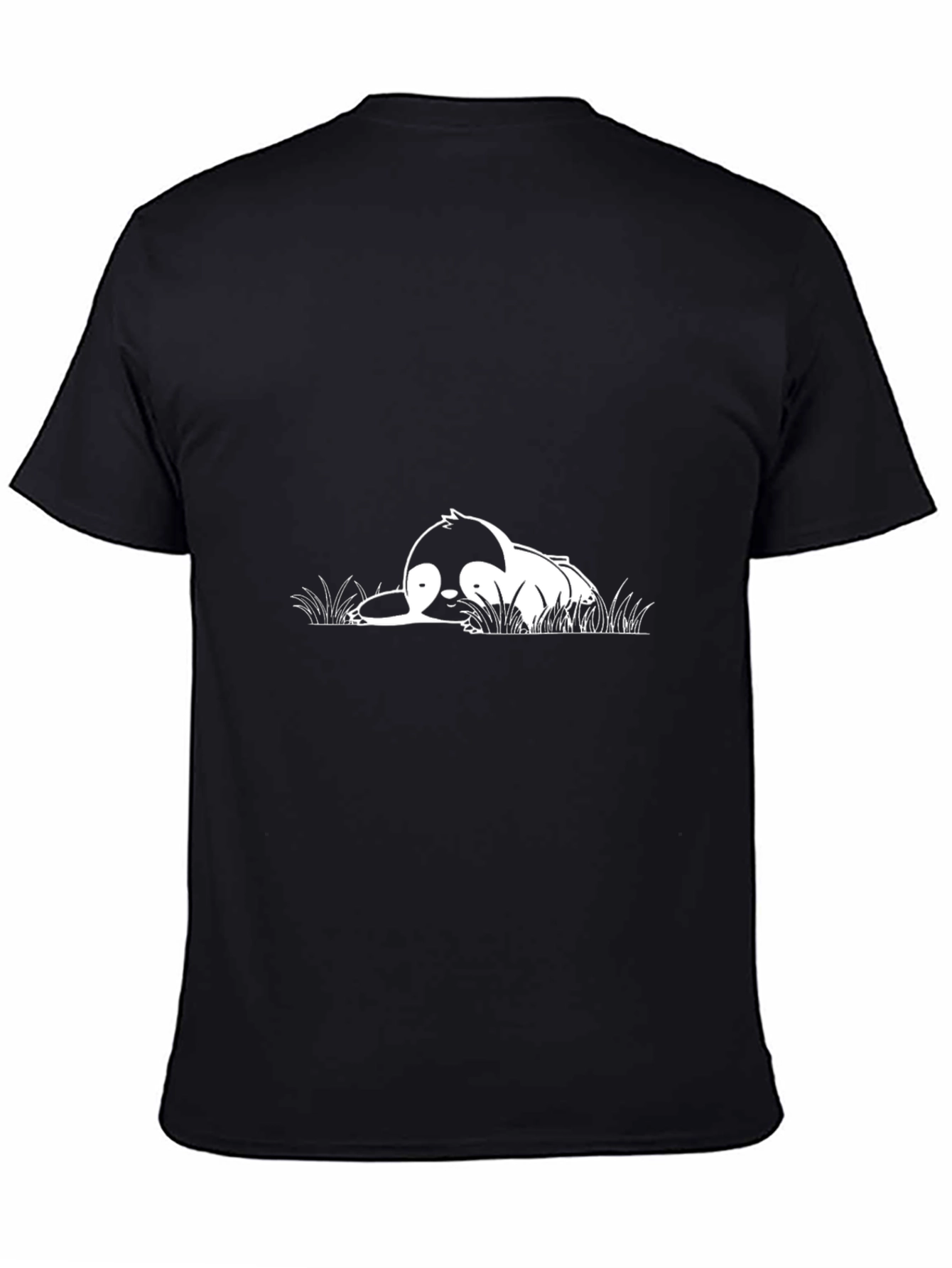 Lazy Penguin Graphic Tee - Black Cotton T-Shirt