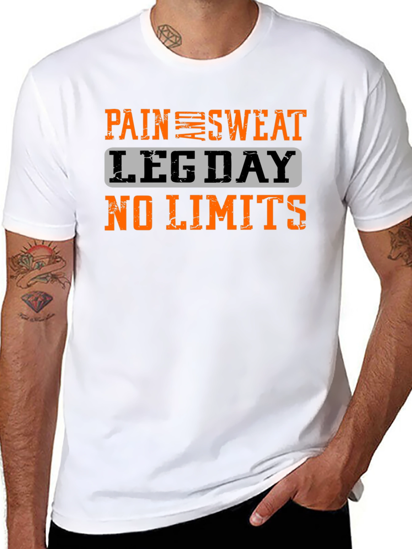 Pain Sweat Leg Day No Limits Black T-Shirt