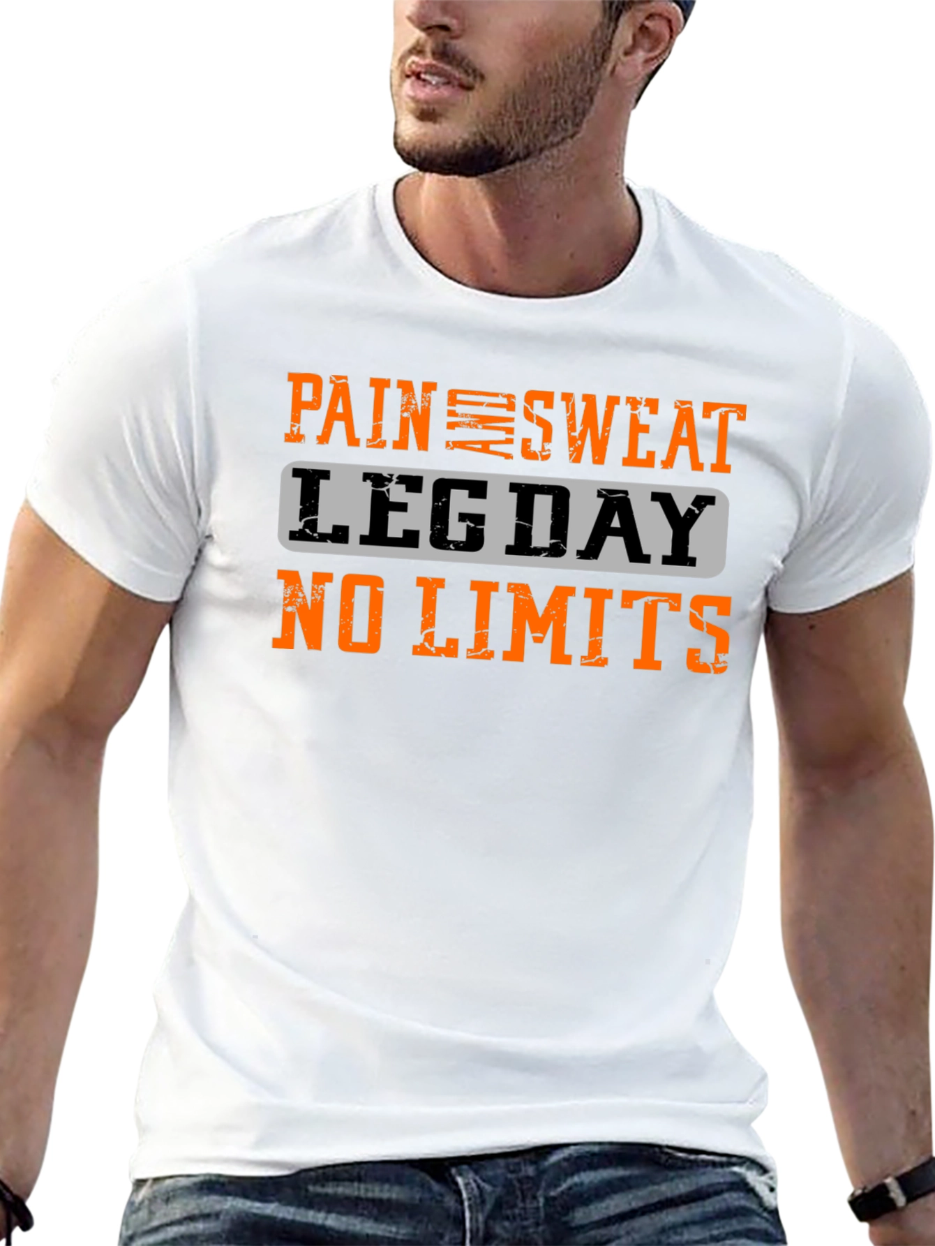 Pain Sweat Leg Day No Limits Black T-Shirt