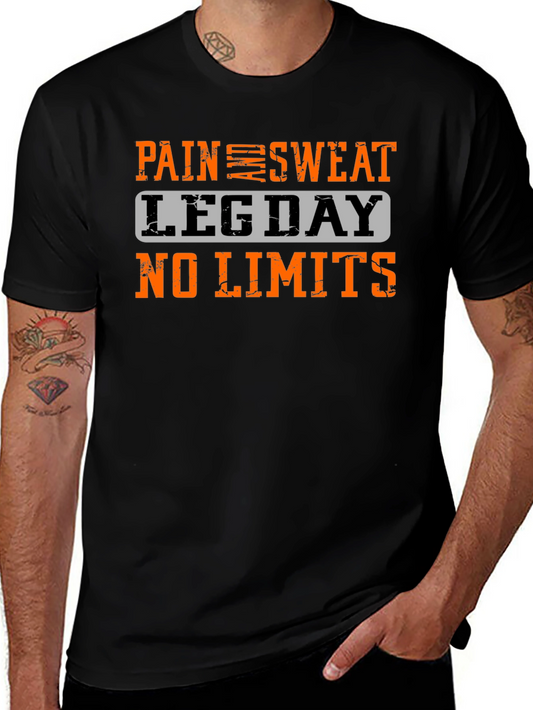 Pain Sweat Leg Day No Limits Black T-Shirt