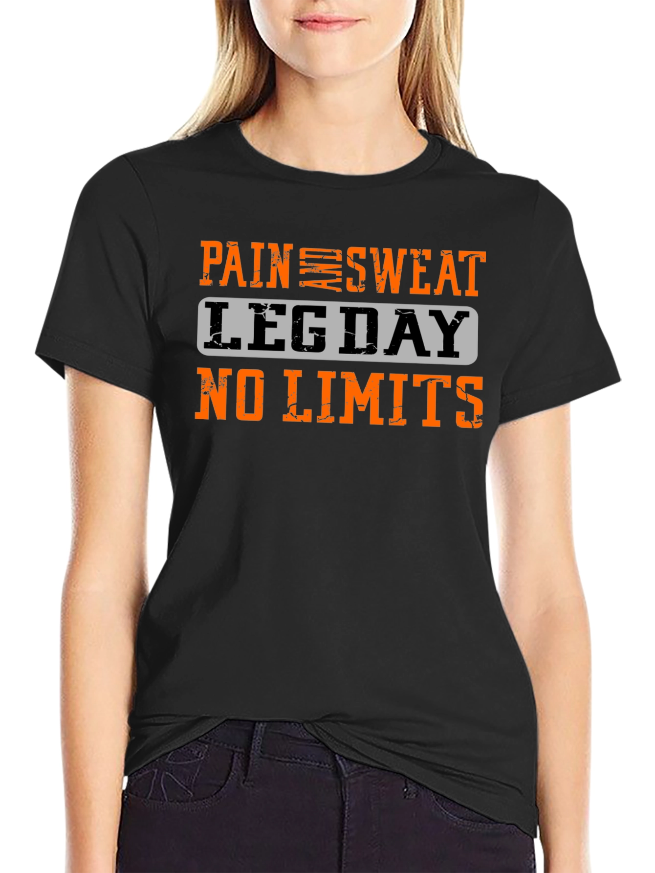 Pain Sweat Leg Day No Limits Black T-Shirt