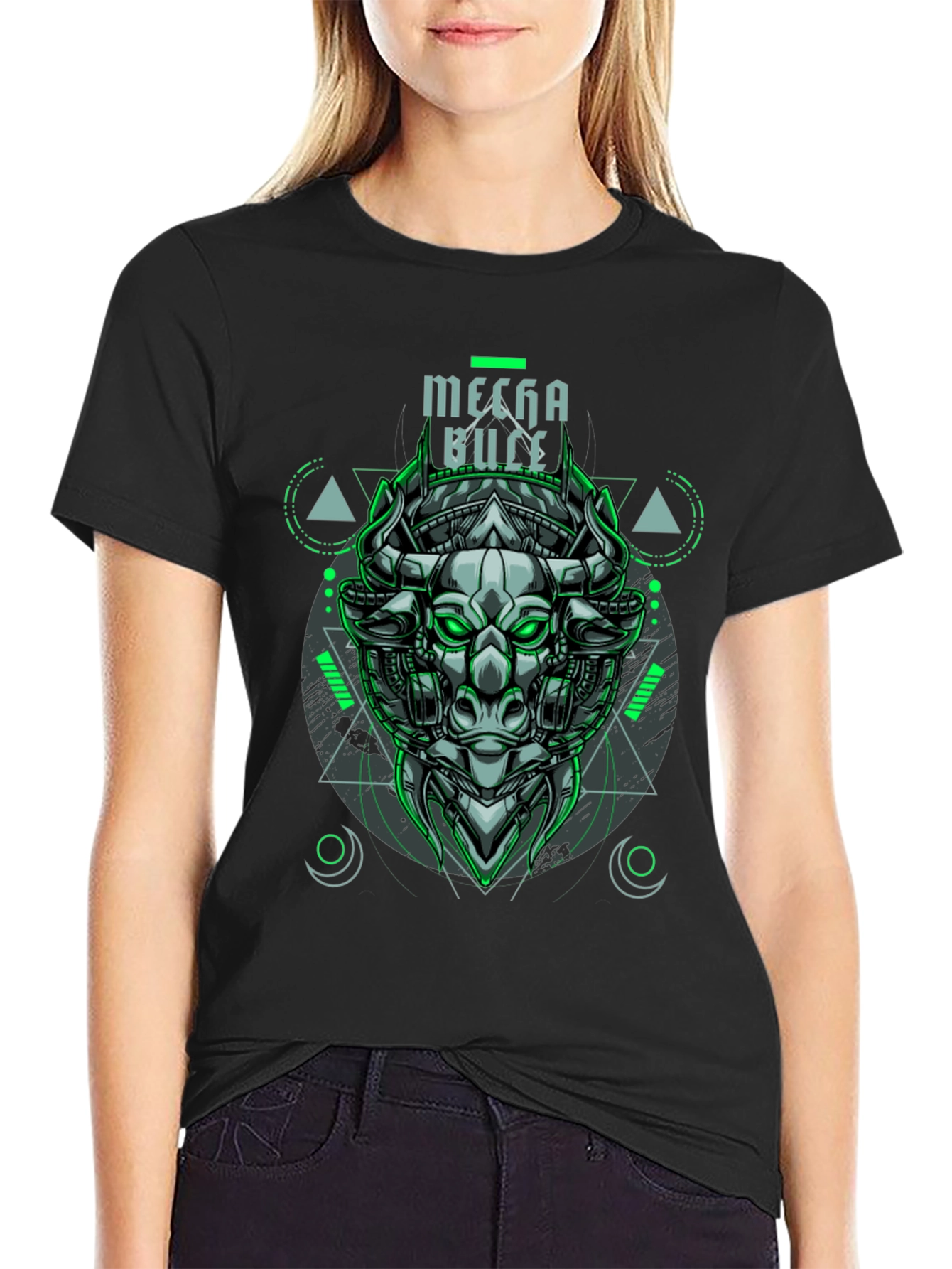Mecha Bull Graphic Tee - Cyberpunk Style