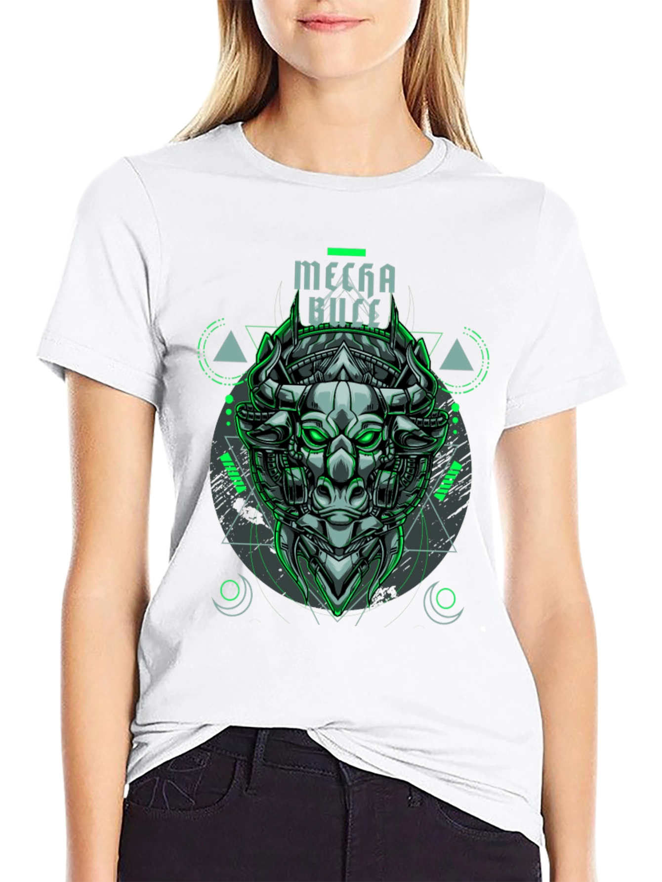 Mecha Bull Graphic Tee - Cyberpunk Style
