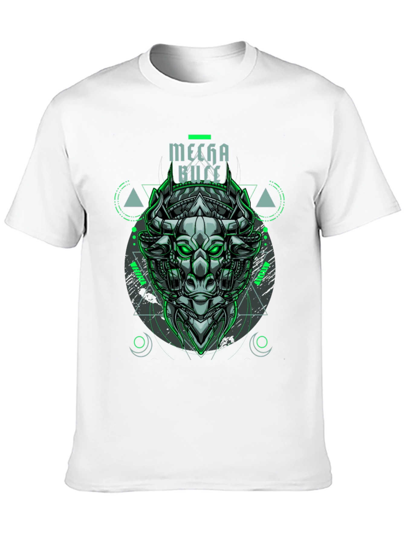 Mecha Bull Graphic Tee - Cyberpunk Style