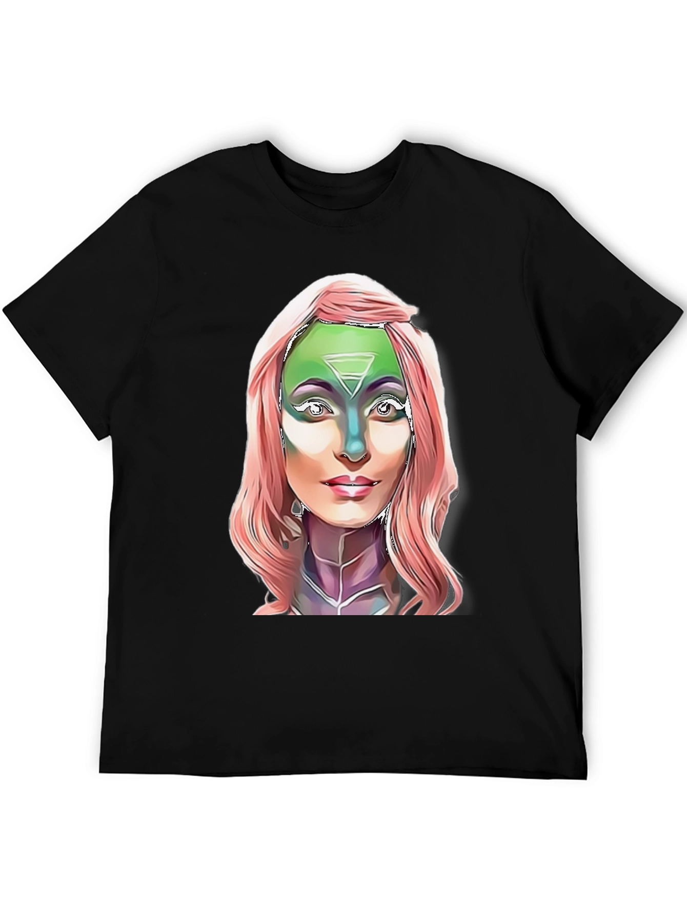 Alien Goddess Graphic T-Shirt - Black Cotton Tee
