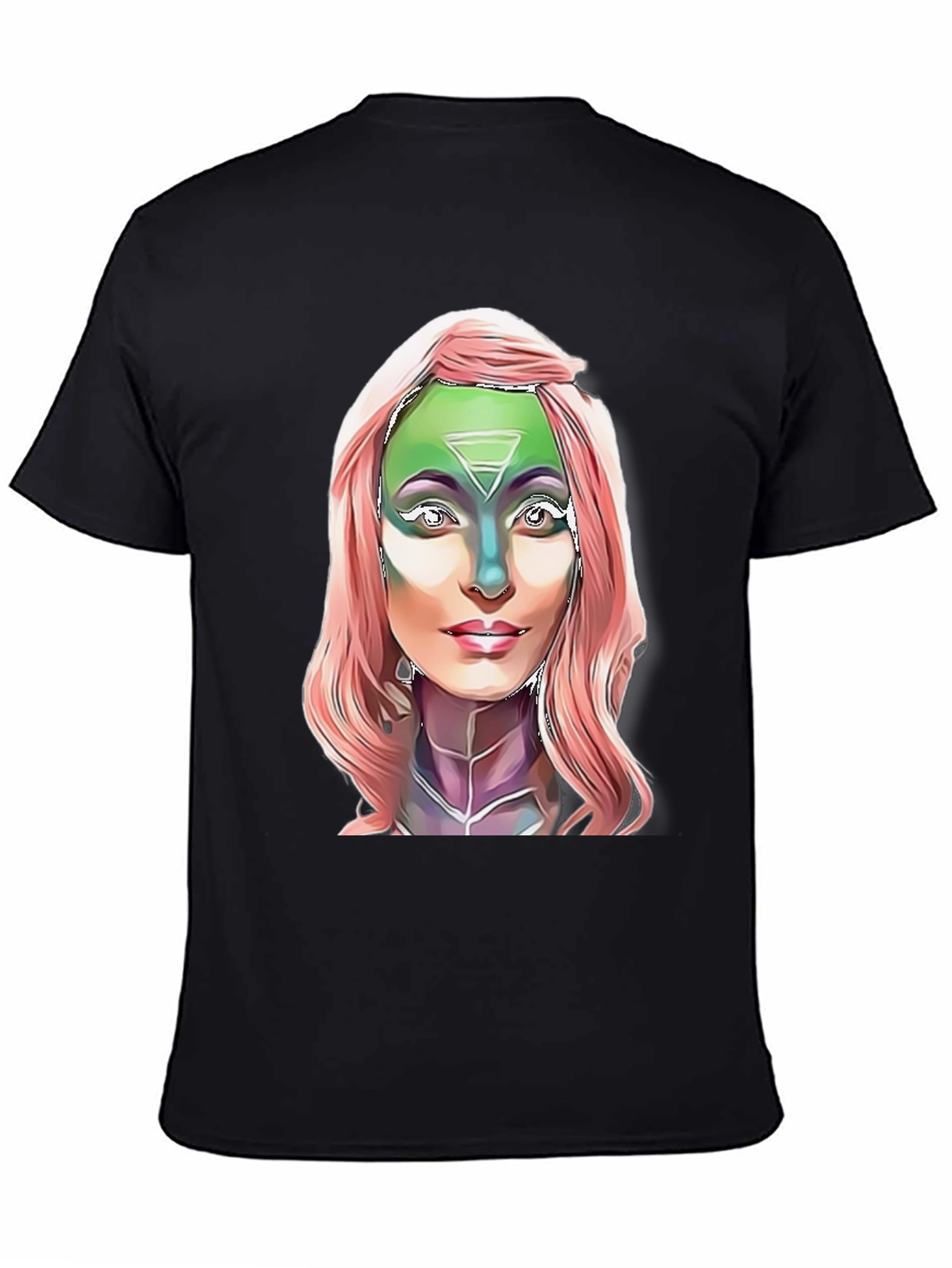Alien Goddess Graphic T-Shirt - Black Cotton Tee
