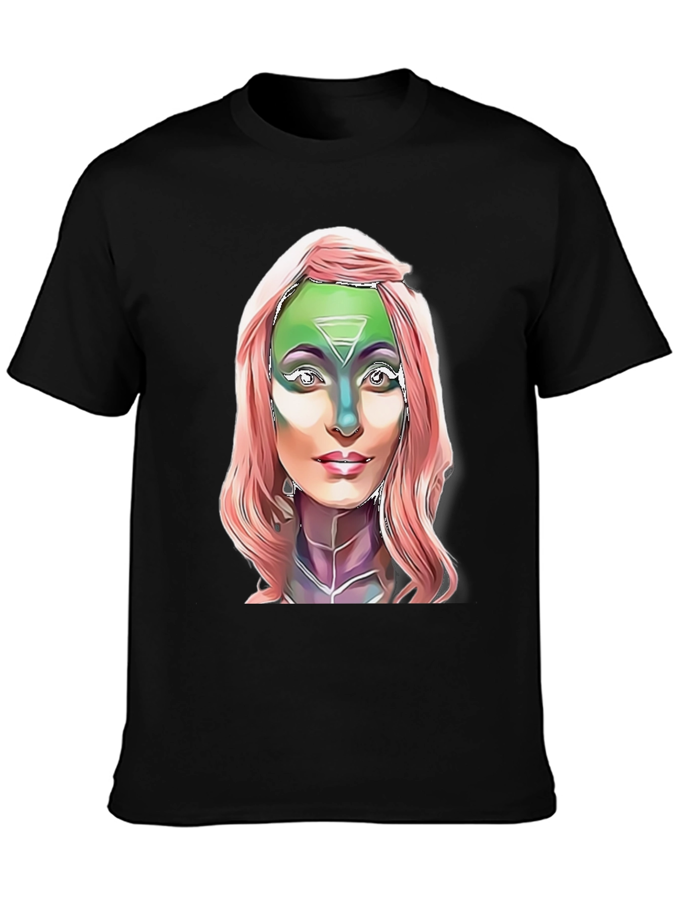 Alien Goddess Graphic T-Shirt - Black Cotton Tee