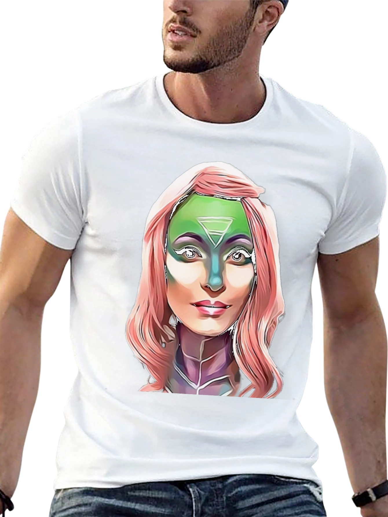 Alien Goddess Graphic T-Shirt - Black Cotton Tee