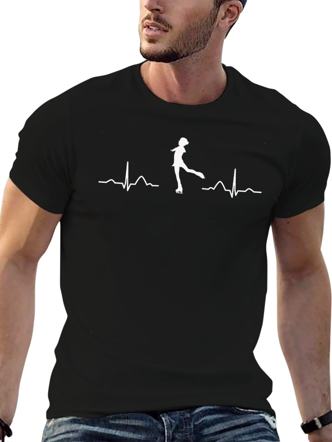Ice Skating Heartbeat Tee - Figure Skating T-Shirt