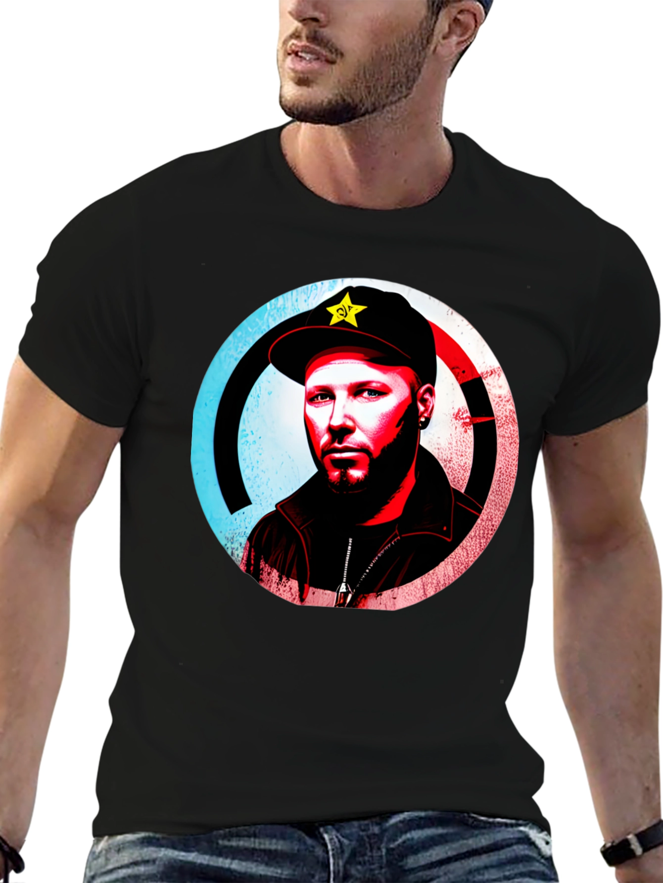 Black T-Shirt with Graphic Design