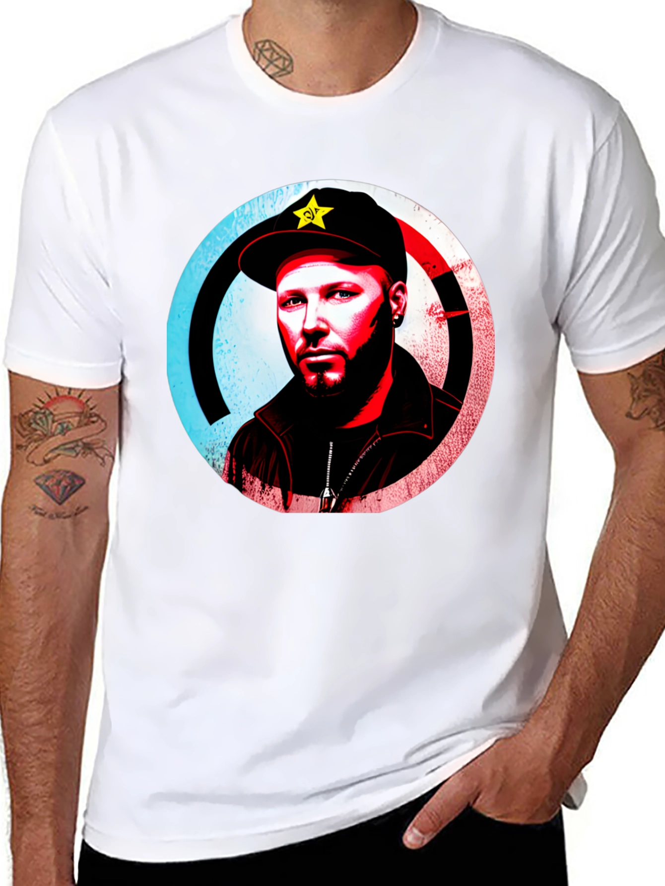 Black T-Shirt with Graphic Design