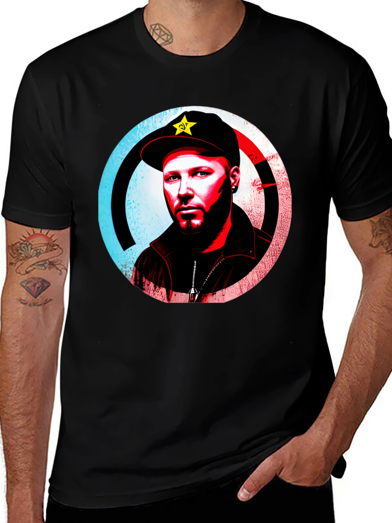 Black T-Shirt with Graphic Design