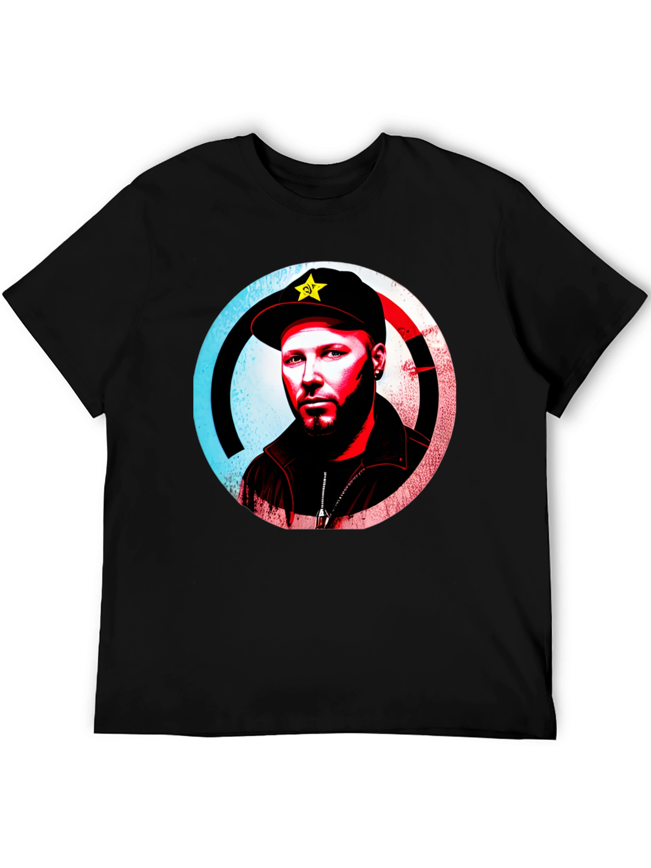 Black T-Shirt with Graphic Design