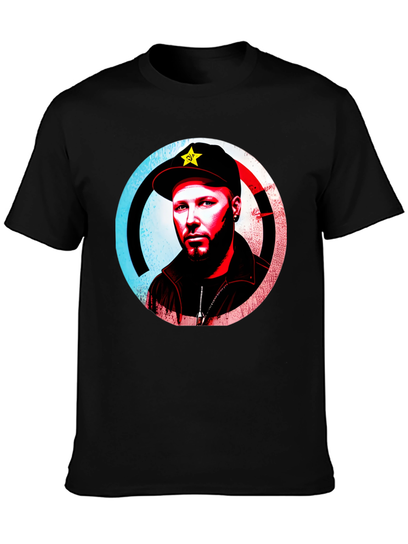 Black T-Shirt with Graphic Design