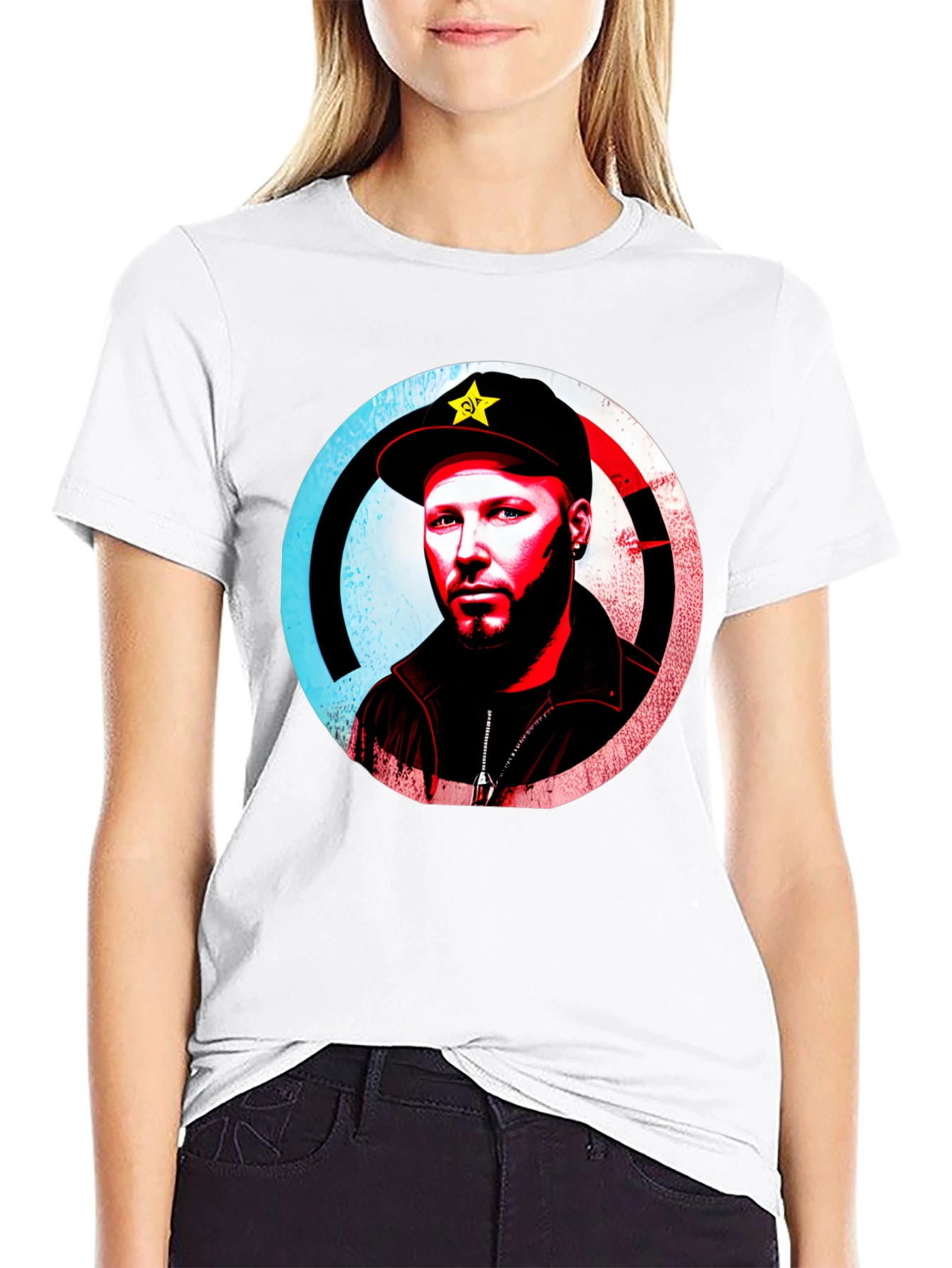 Black T-Shirt with Graphic Design