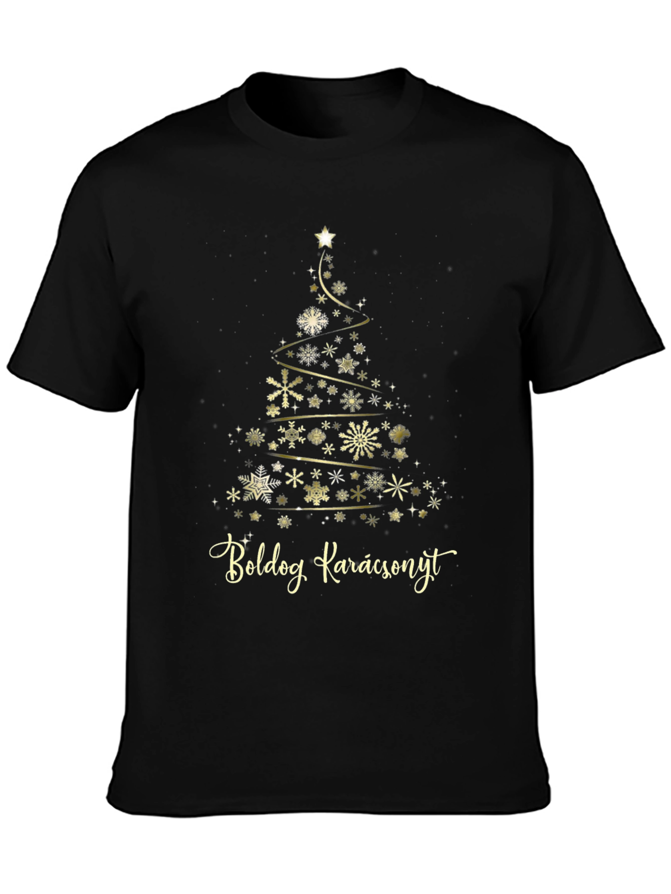 Festive Christmas Tree T-Shirt - Boldog Karácsonyt!