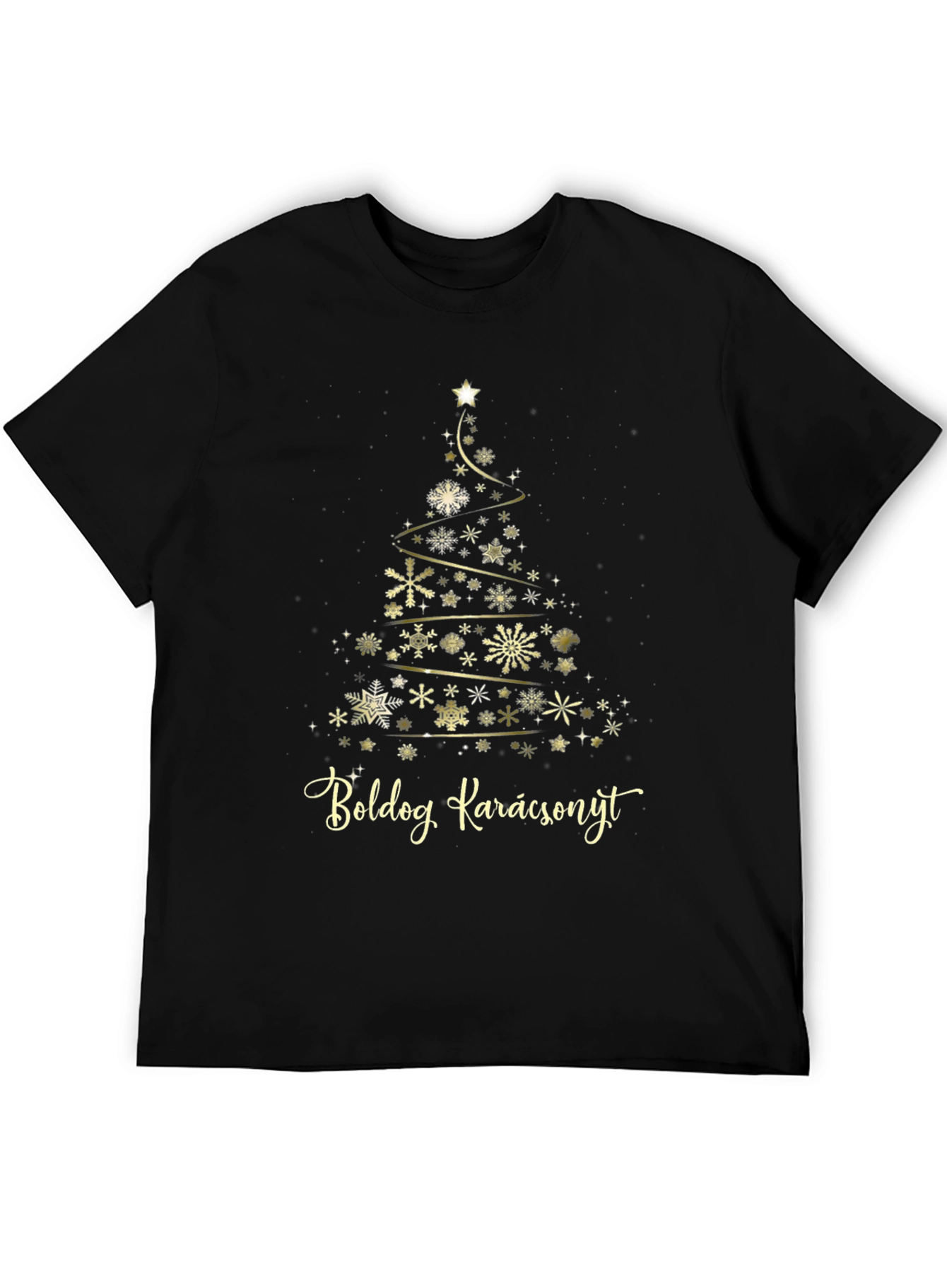 Festive Christmas Tree T-Shirt - Boldog Karácsonyt!