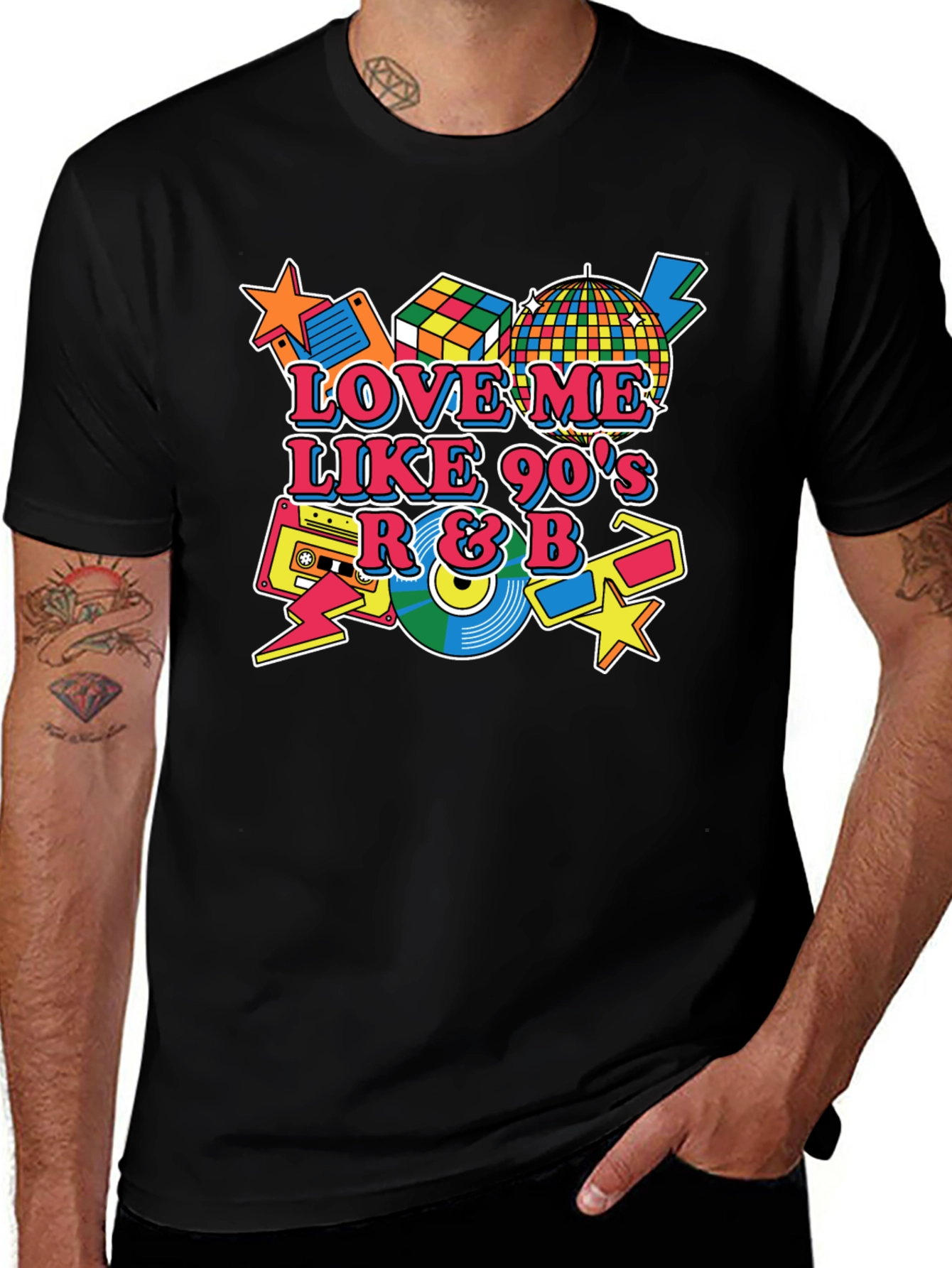 Love Me Like 90s R&B Black T-Shirt