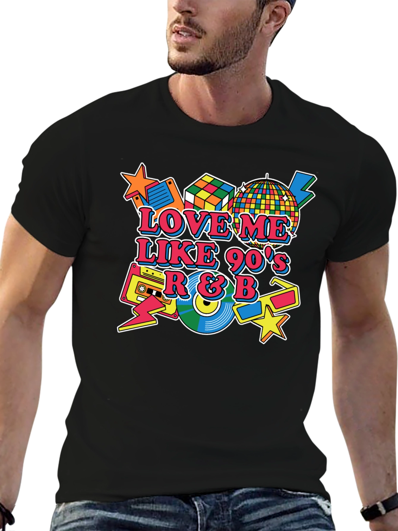 Love Me Like 90s R&B Black T-Shirt