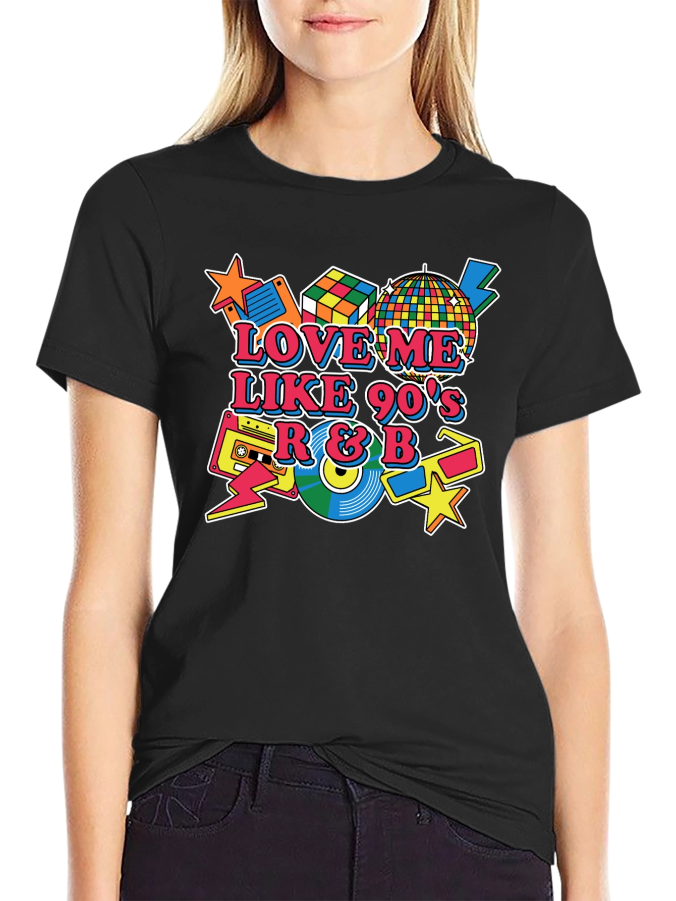 Love Me Like 90s R&B Black T-Shirt