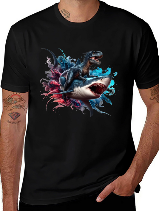 Dino Shark T-Shirt: Prehistoric Sea Ride