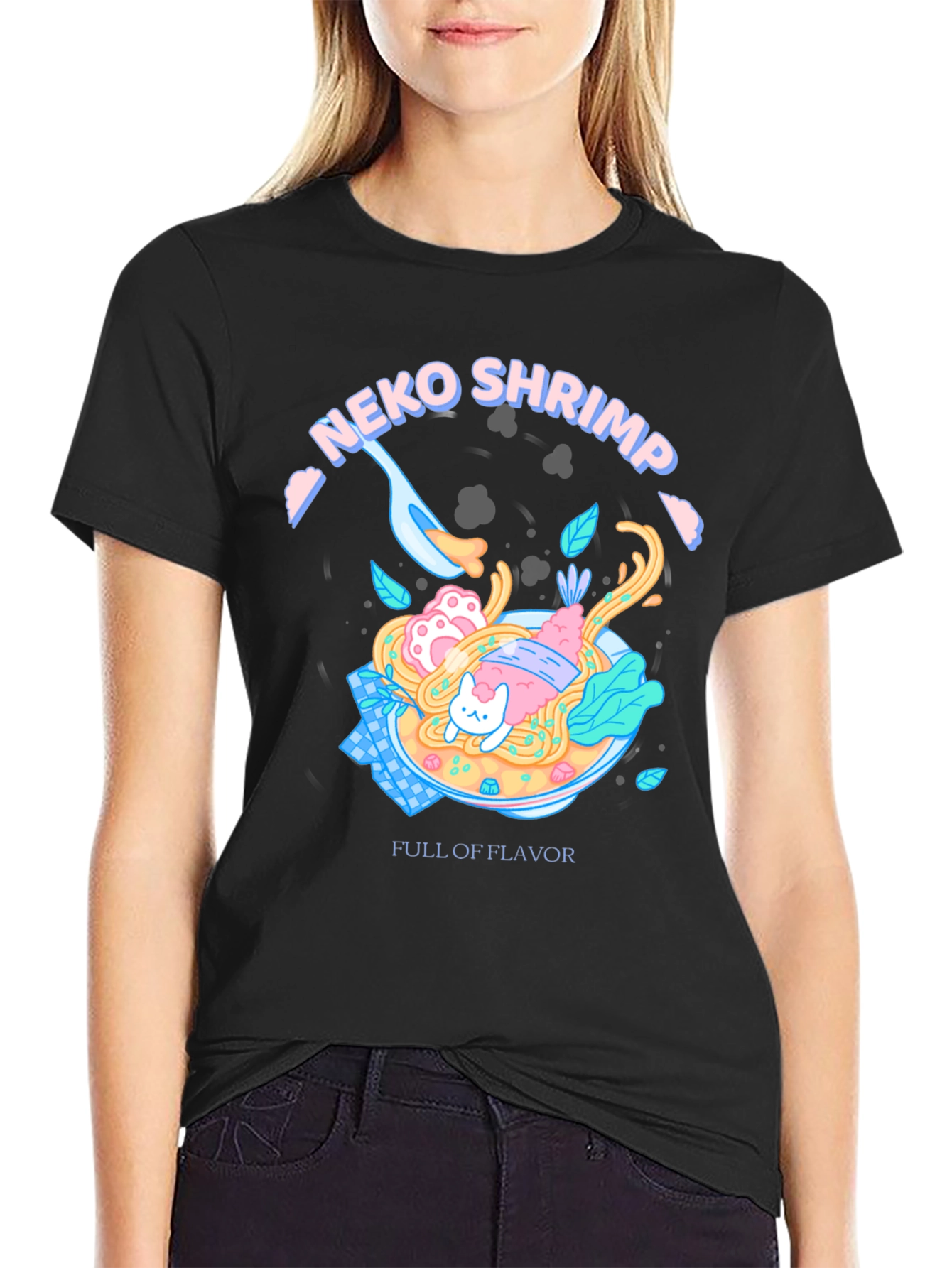 Neko Shrimp Ramen T-Shirt - Full of Flavor!