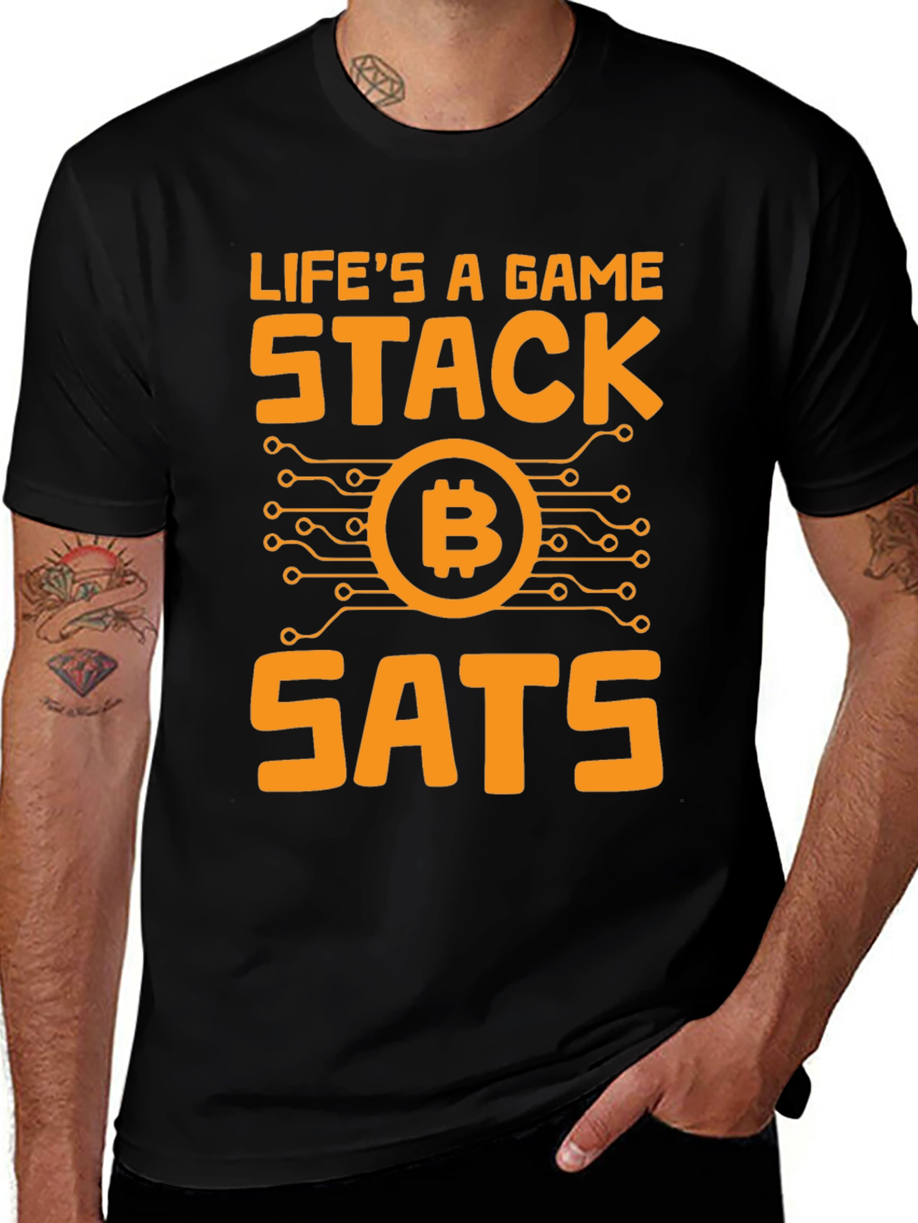 Lifes a Game Stack SATS Bitcoin T-Shirt