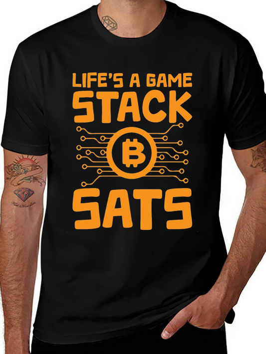 Lifes a Game Stack SATS Bitcoin T-Shirt