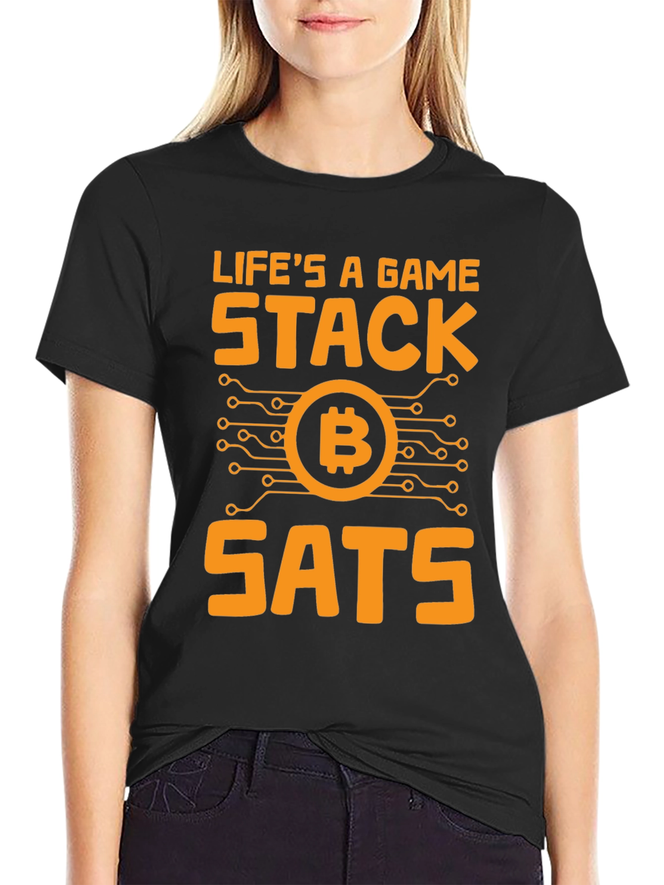Lifes a Game Stack SATS Bitcoin T-Shirt