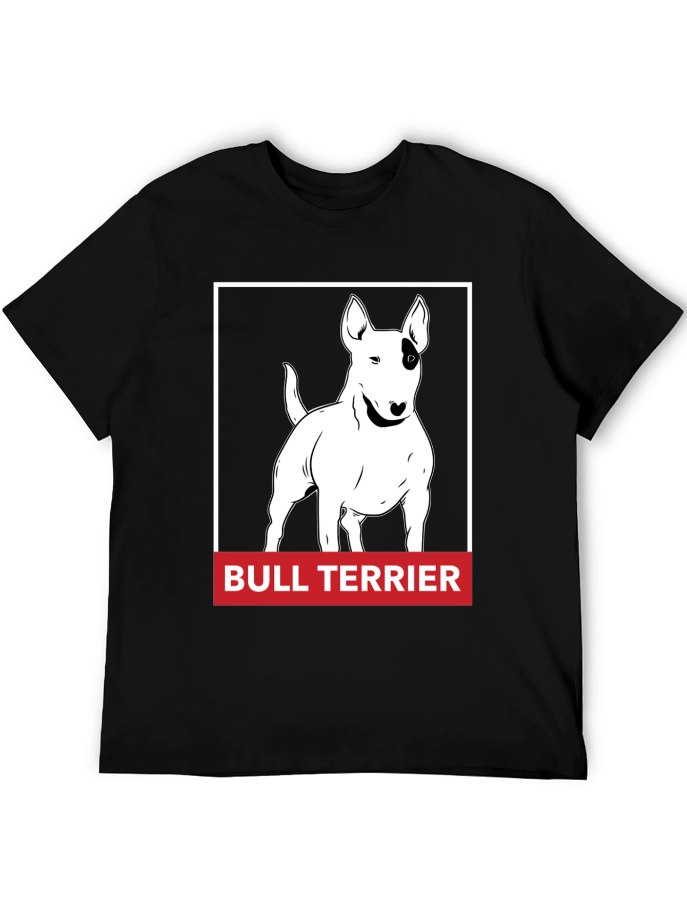 Bull Terrier Graphic Tee - Black Cotton Comfort