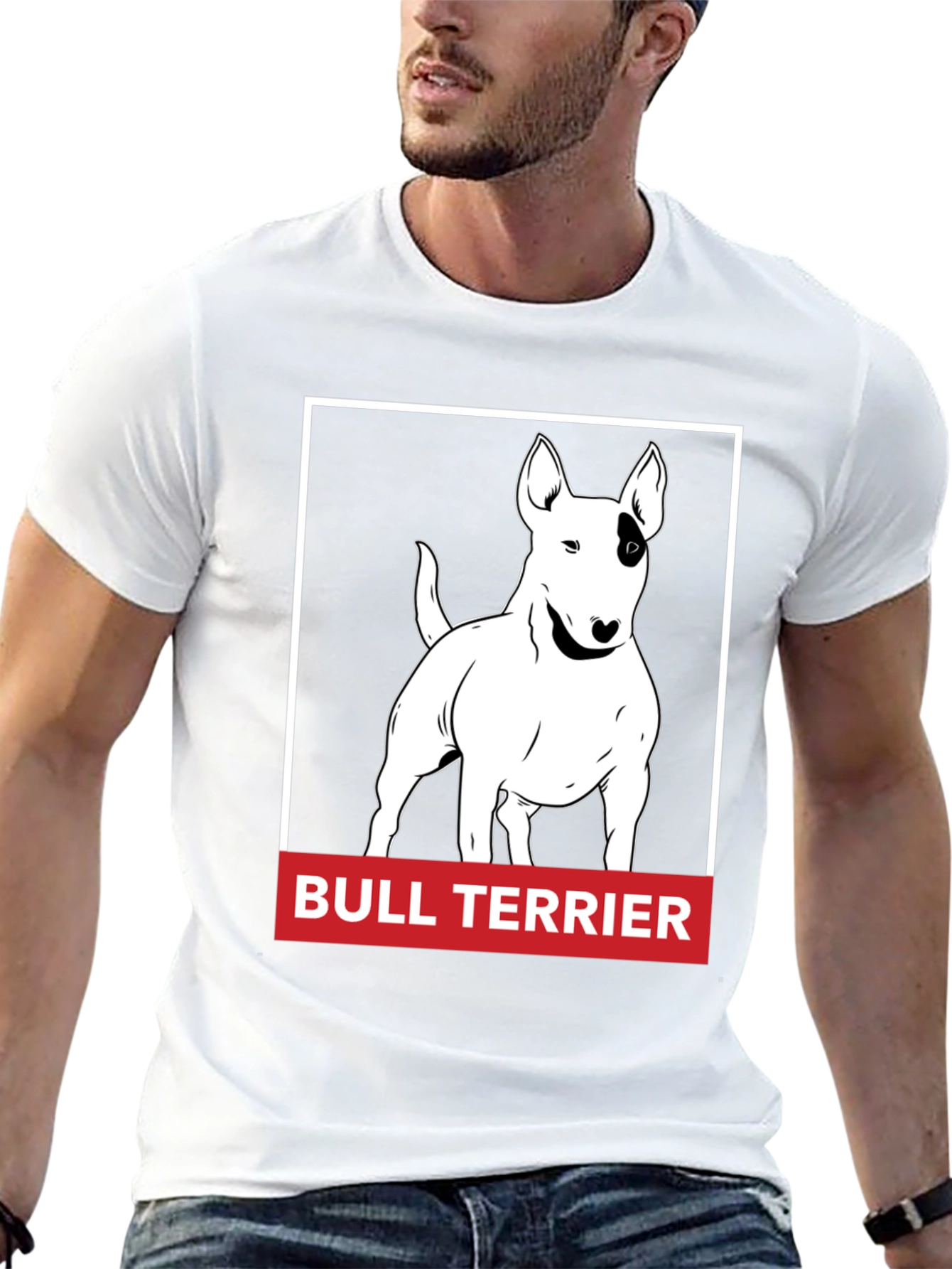 Bull Terrier Graphic Tee - Black Cotton Comfort