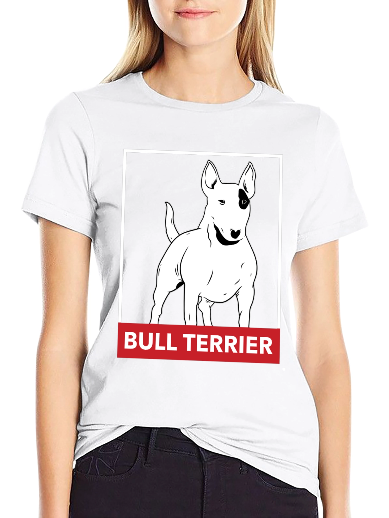 Bull Terrier Graphic Tee - Black Cotton Comfort