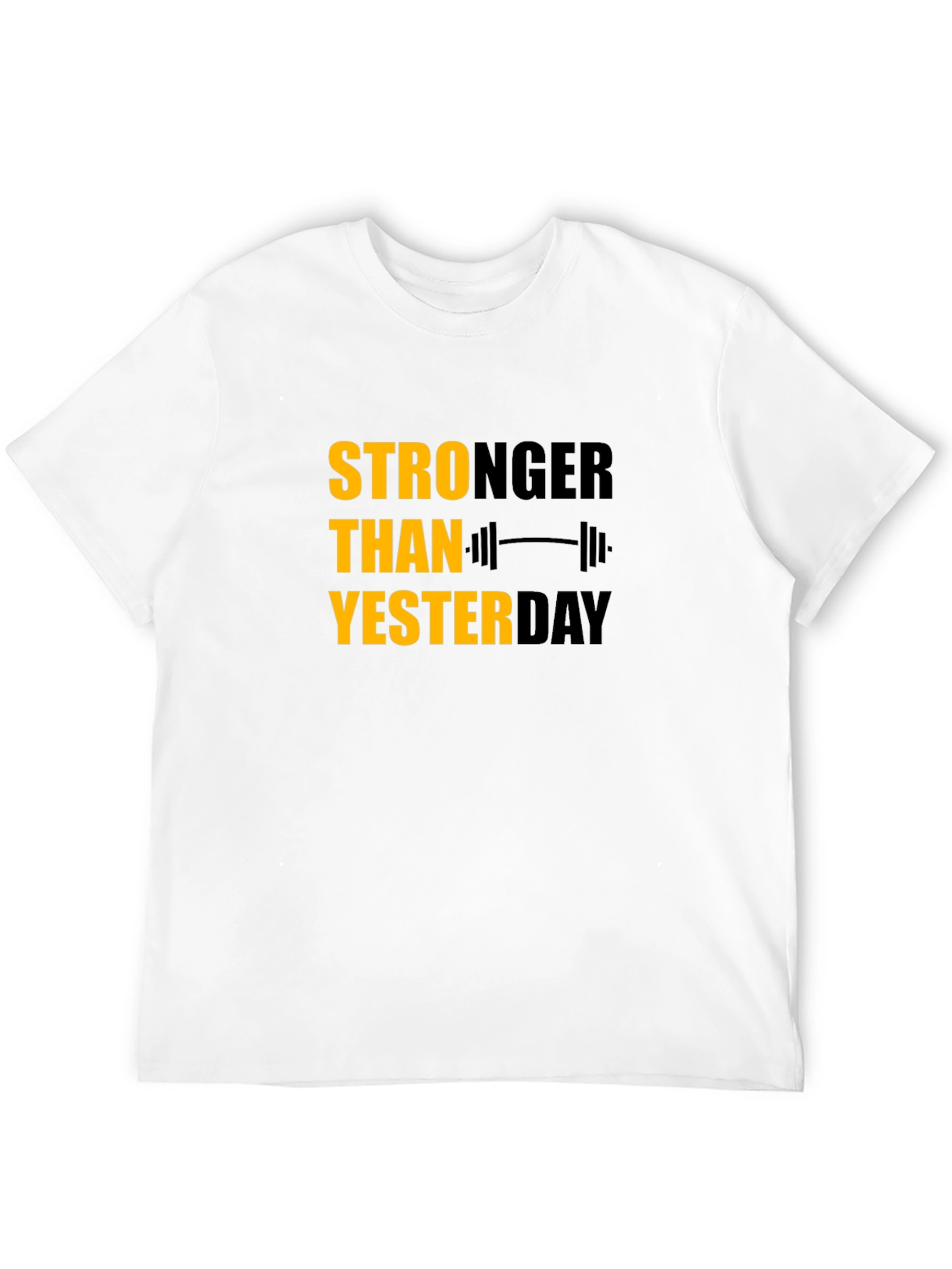 Stronger Than Yesterday Graphic Tee - Motivational Fitness Shirt