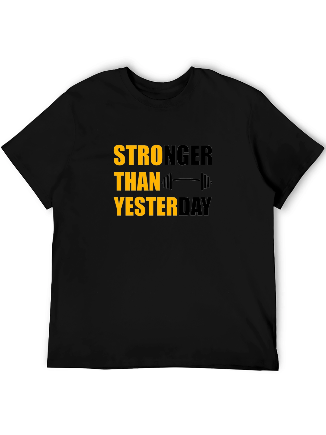 Stronger Than Yesterday Graphic Tee - Motivational Fitness Shirt