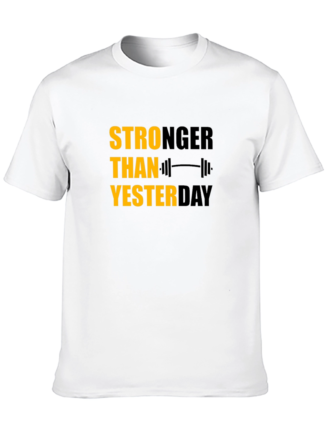 Stronger Than Yesterday Graphic Tee - Motivational Fitness Shirt