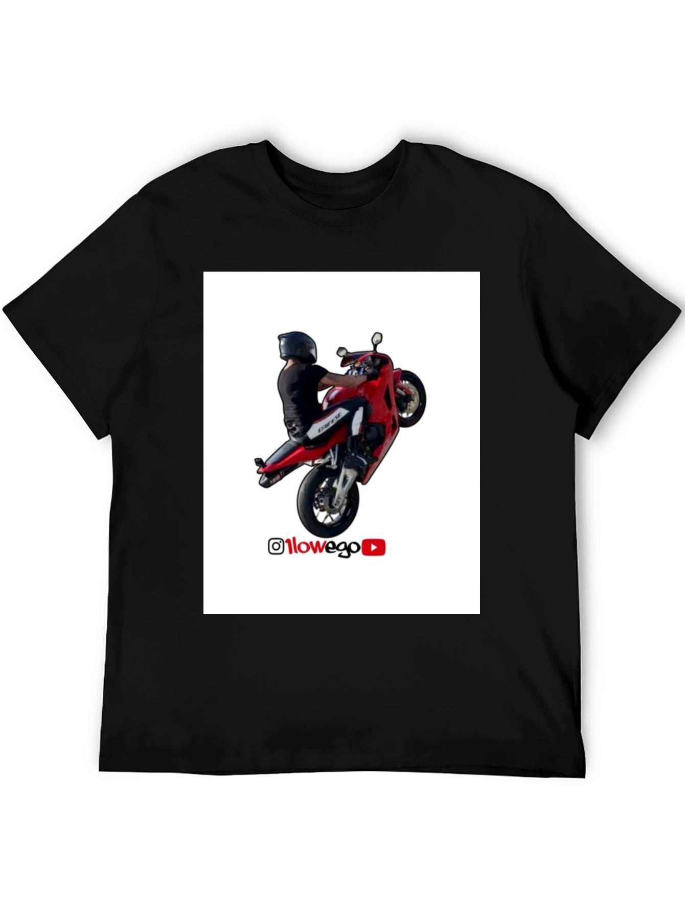 Motorcycle Rider T-Shirt - Wheelie Design