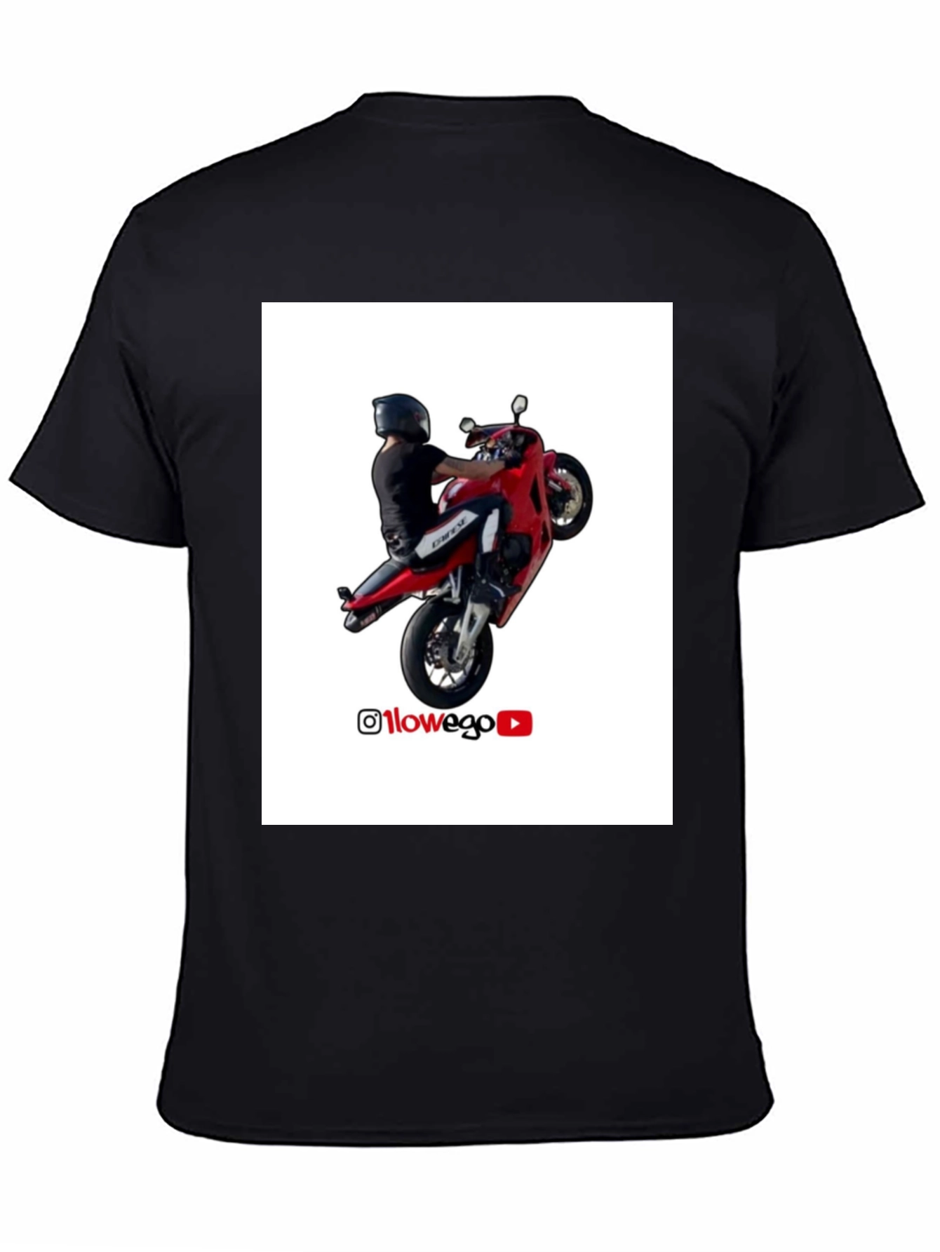 Motorcycle Rider T-Shirt - Wheelie Design